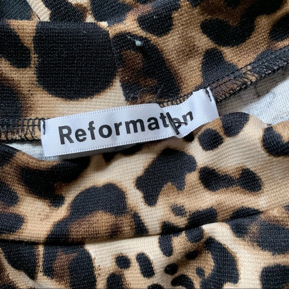 Reformation Cheetah Flash Mini Mock Neck Dress - Picture 6 of 7